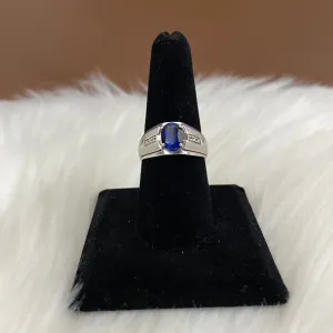 10K White Gold Diamond Fashion Ring Ct Dia/Sapphire / 4gr / Size 8