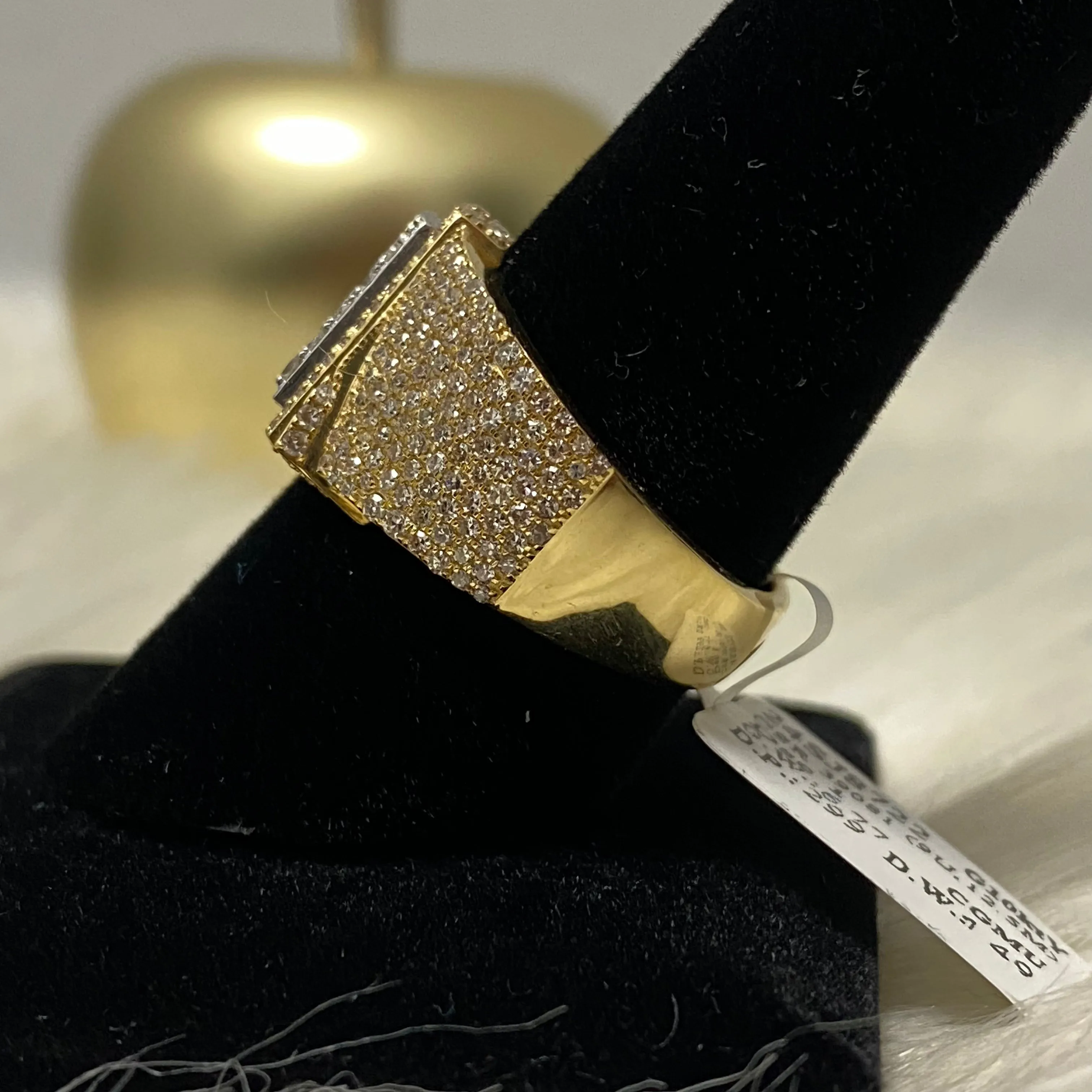 10K Yellow Gold Diamond Letter A Ring 1.49Ct Dia / 6.8gr / Size 9