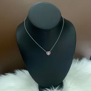 14K White Gold Diamond Heart Jewelry Set 0.55Ct / 2.4gr