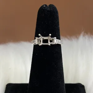 14K White Gold Diamond Luxury Wedding Setting No Stone Engagement Ring Ct Dia / 2.7gr / Size 4
