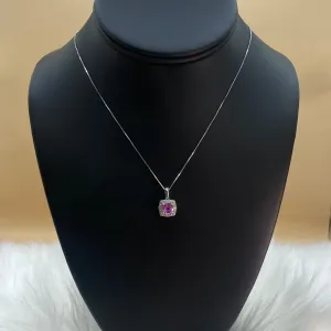 14K White Gold Pink Sapphire Jewelry Set With Diamond / 2.5gr