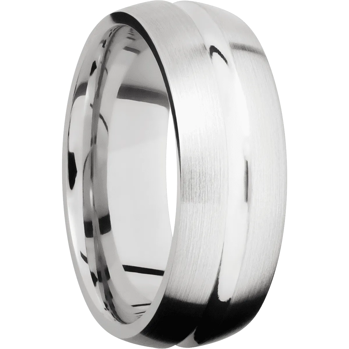 14K White Gold with Polish , Satin Finish