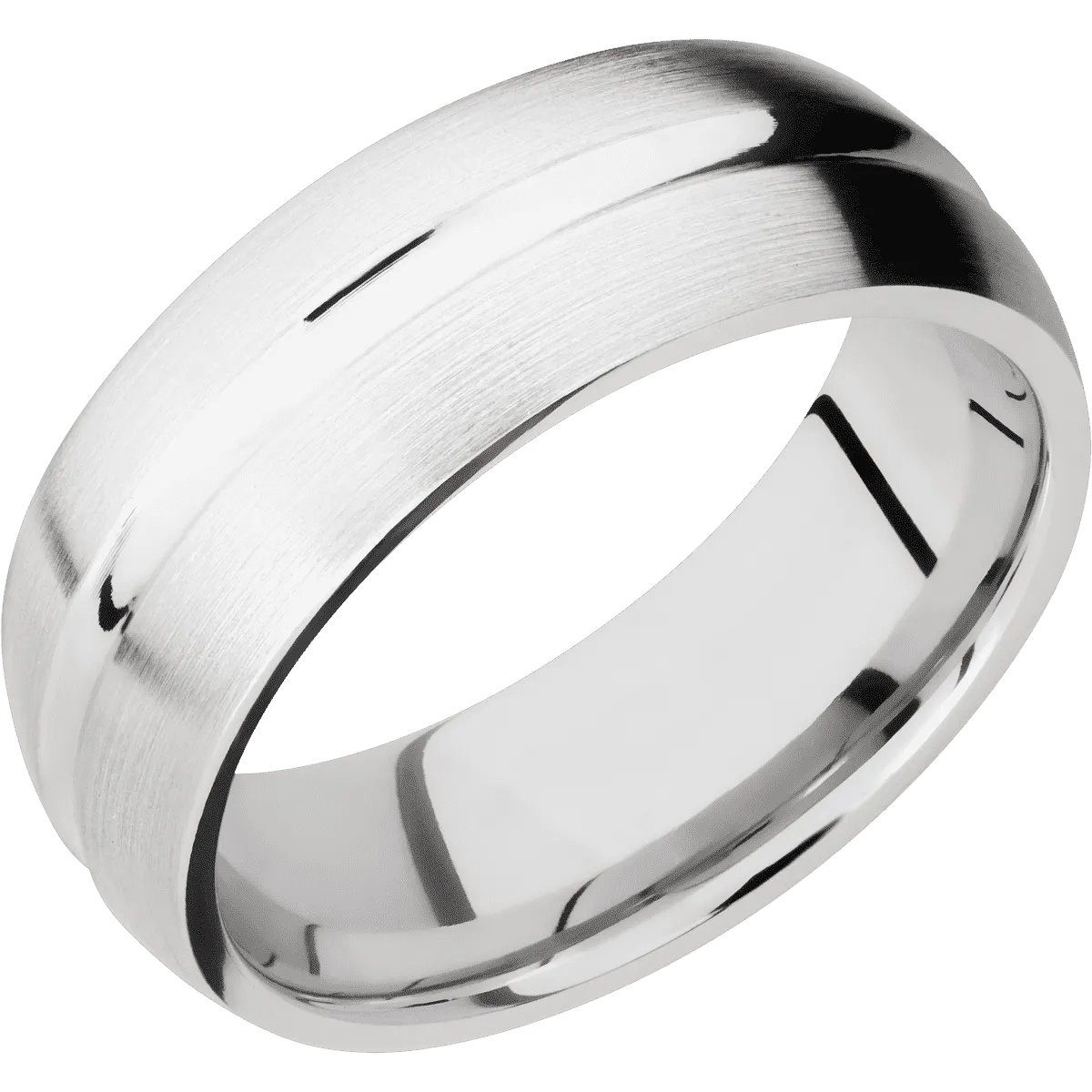 14K White Gold with Polish , Satin Finish