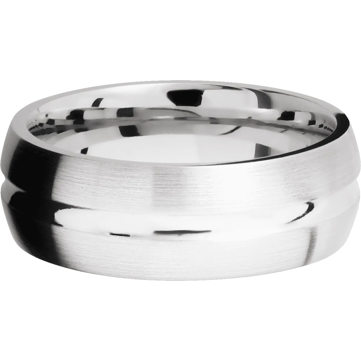 14K White Gold with Polish , Satin Finish