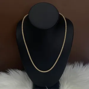 14K Yellow - White Gold Diamond Cut Chain / 19gr / 3.4mm / 20in