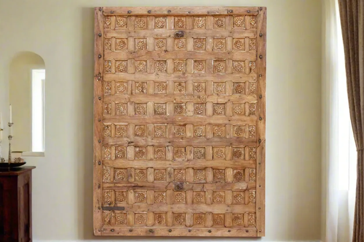 18th Century Bikaner Carved Ceiling Panel