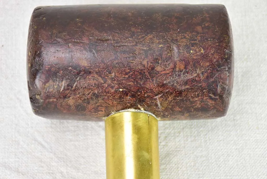 19th century French mallet for softening leather 9"