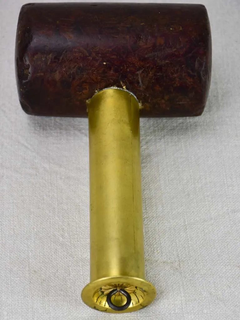 19th century French mallet for softening leather 9"