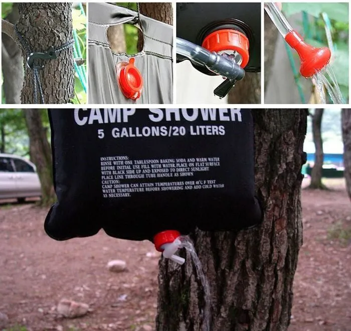 20L Solar Heated Portable Camping Shower Bag