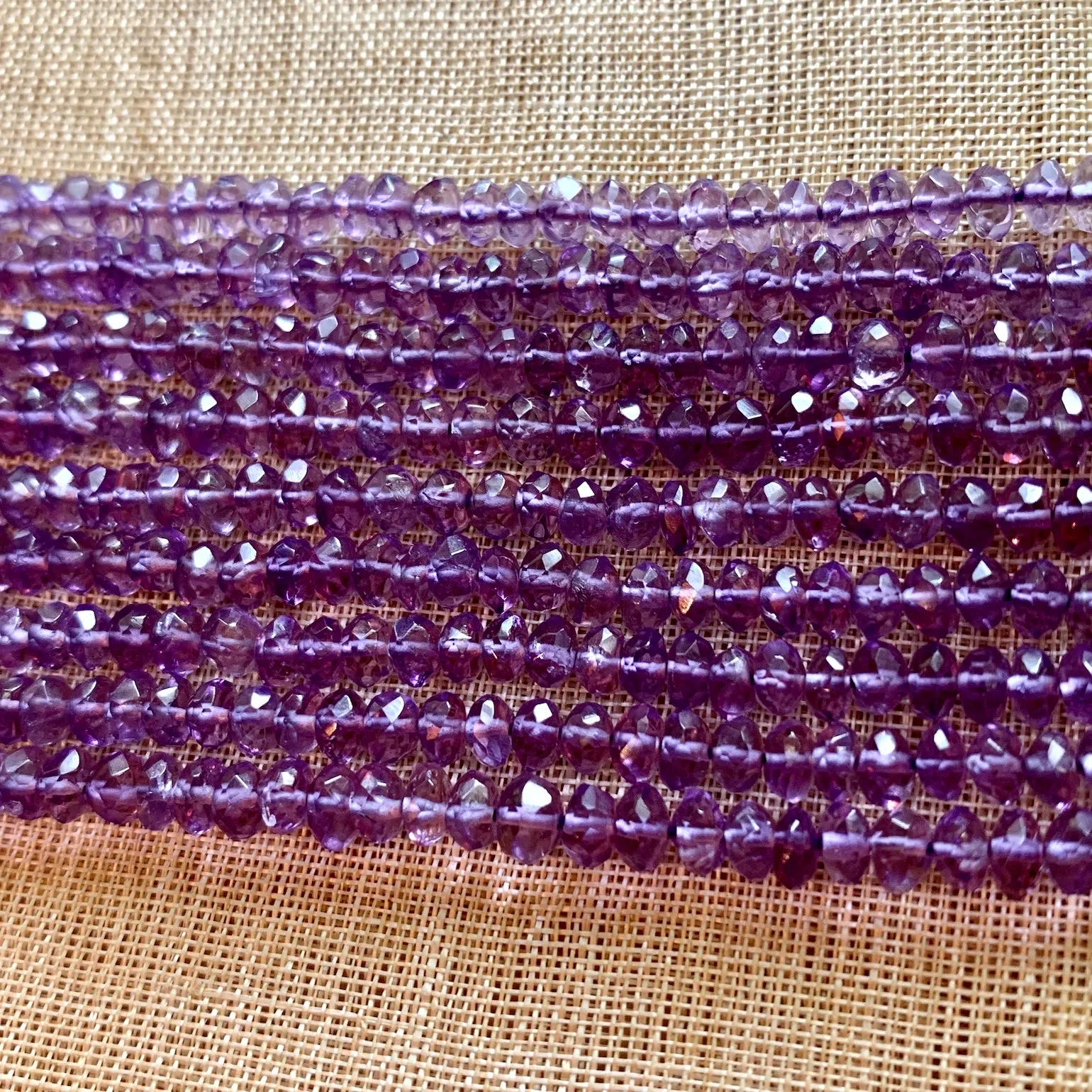 3 x 4mm Faceted Amethyst Rondelles