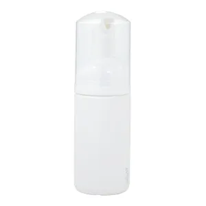 3.4 oz / 100 ml White Plastic Foaming Bottle with White Foam Pump Dispenser   Travel Bag (2 pack)