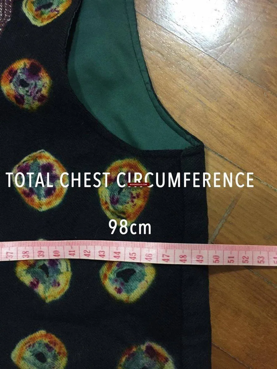 5130 SOLD  Superb Vintage Tibetan Tie-Dye Pashmina Wool Vest