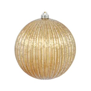 6PK - 4" Mocha Mercury Pumpkin Ball Shatterproof Christmas Ornaments