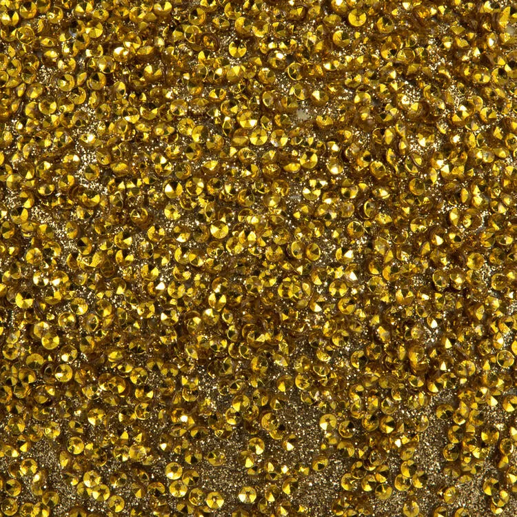 6" Gold Beaded Ball Ornaments with Drilled Caps 4 Per Bag