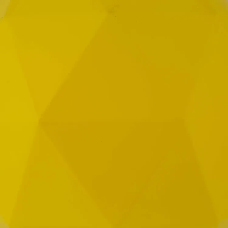 6" Yellow Matte Geometric Balls Ornaments 4 Per Bag
