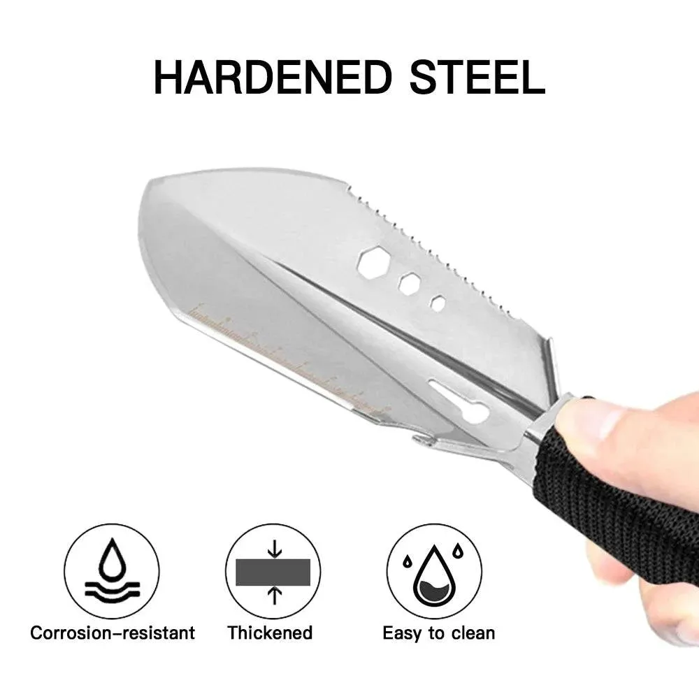 8 in 1 Multi-Tool Camping Shovel Outdoor Portable Hand Shovel with Storage Pouch for Hiking Backpacking Gardening