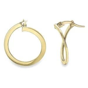 9ct Gold 15mm Wraparound Hoop Earrings