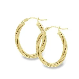 9ct Gold 20mm Twist Hoop Earrings