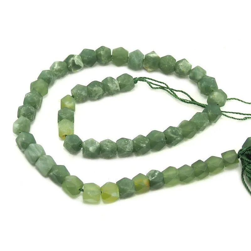 Afghan Jade Matte Faceted, Medium
