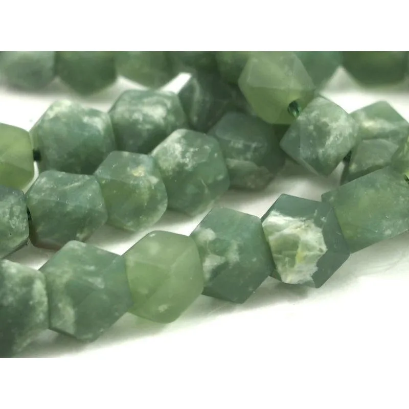 Afghan Jade Matte Faceted, Medium