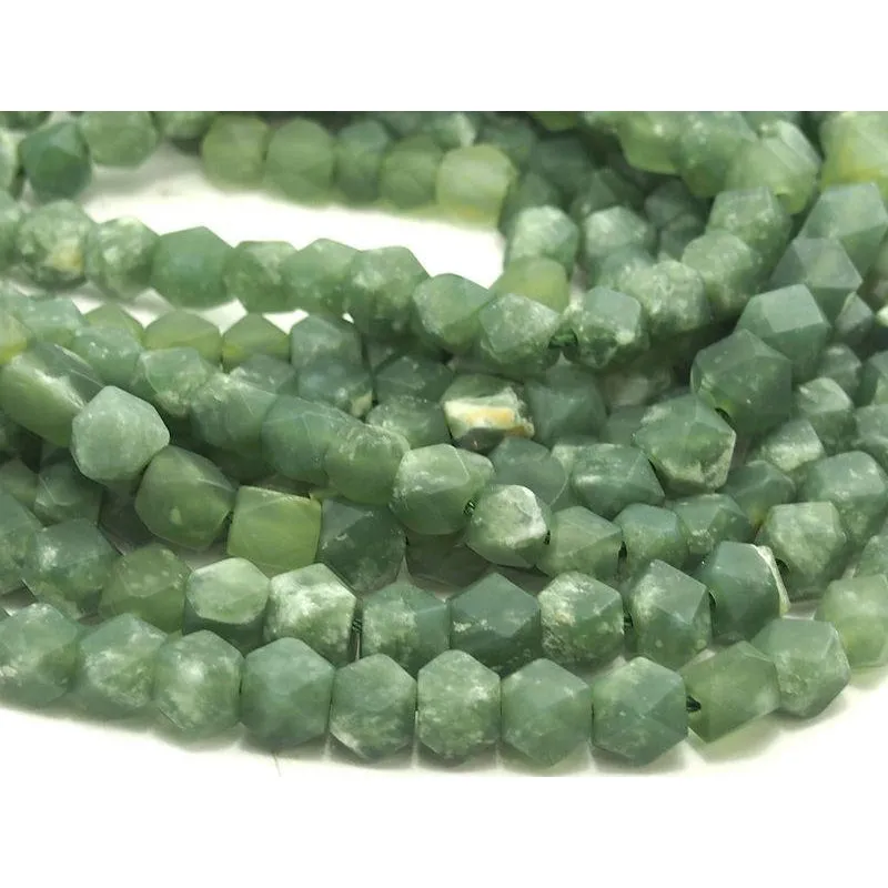 Afghan Jade Matte Faceted, Medium