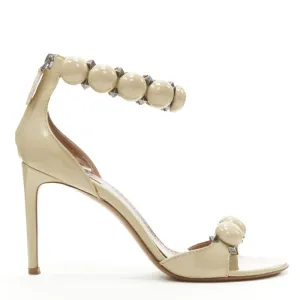 ALAIA La Bombe ball embellished studded nude patent high heel sandal EU37.5