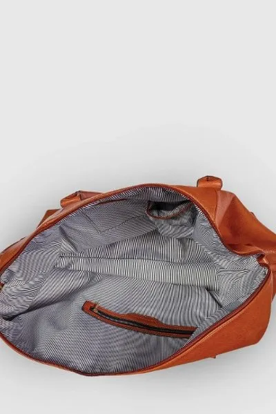 ALEXIS WEEKENDER TRAVEL BAG TAN STRIPE STRAP
