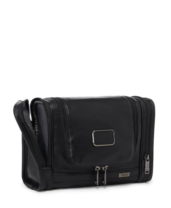ALPHA 3 LEATHER HANGING TRAVEL KIT - BLACK