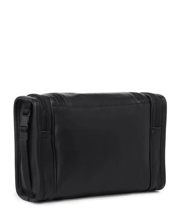 ALPHA 3 LEATHER HANGING TRAVEL KIT - BLACK