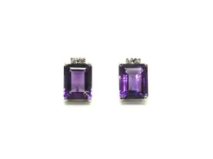 Amethyst And Diamond Stud Ad No.0789