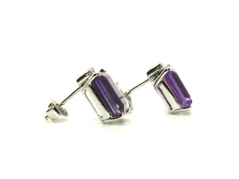Amethyst And Diamond Stud Ad No.0789