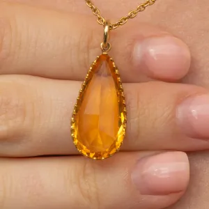 Antique 18ct Gold Paste Teardrop Pendant