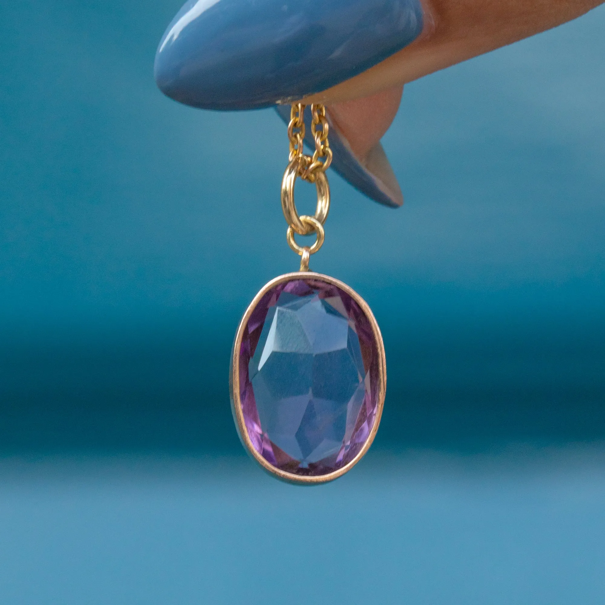 Antique 9ct Gold Amethyst Pendant, 5.30ct.