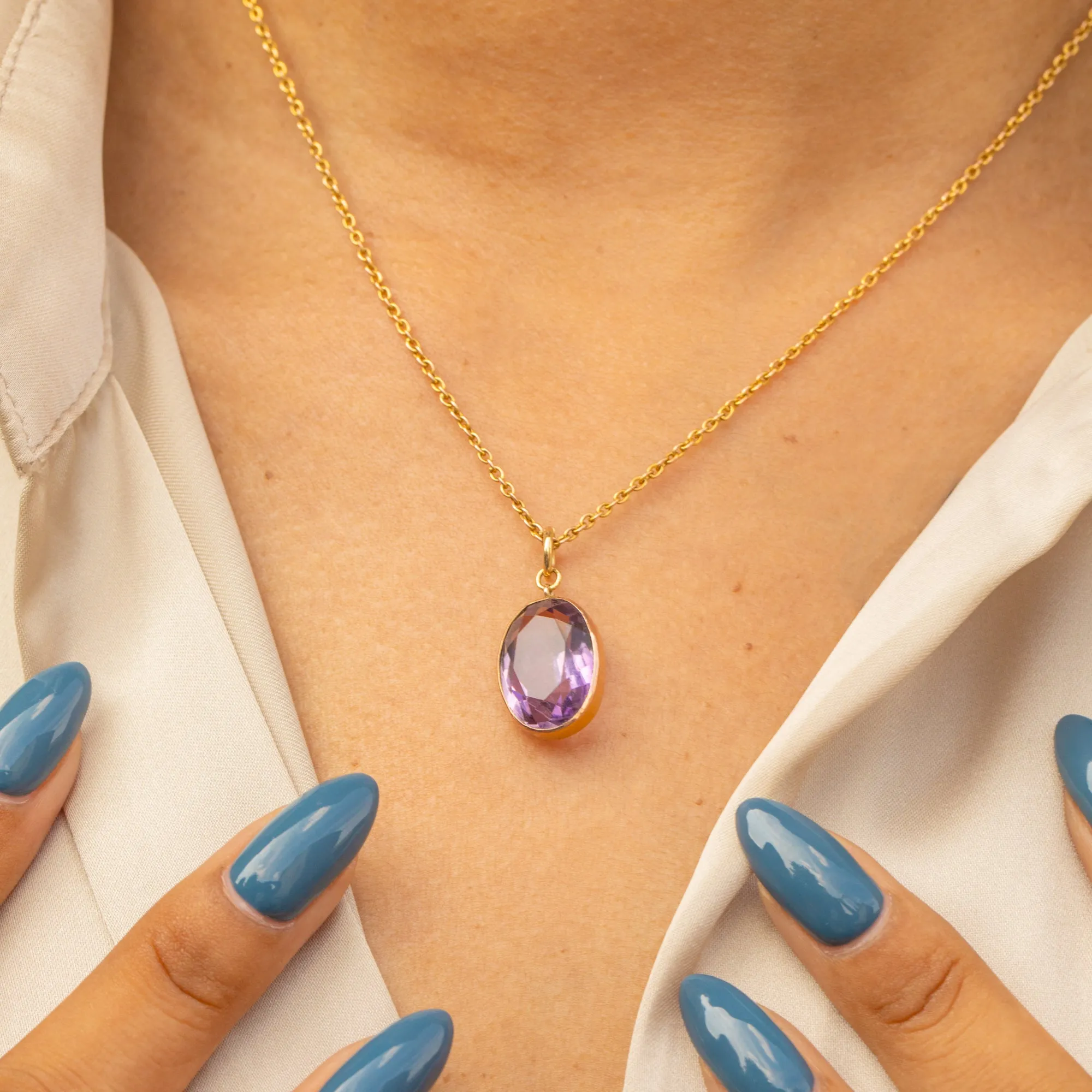 Antique 9ct Gold Amethyst Pendant, 5.30ct.