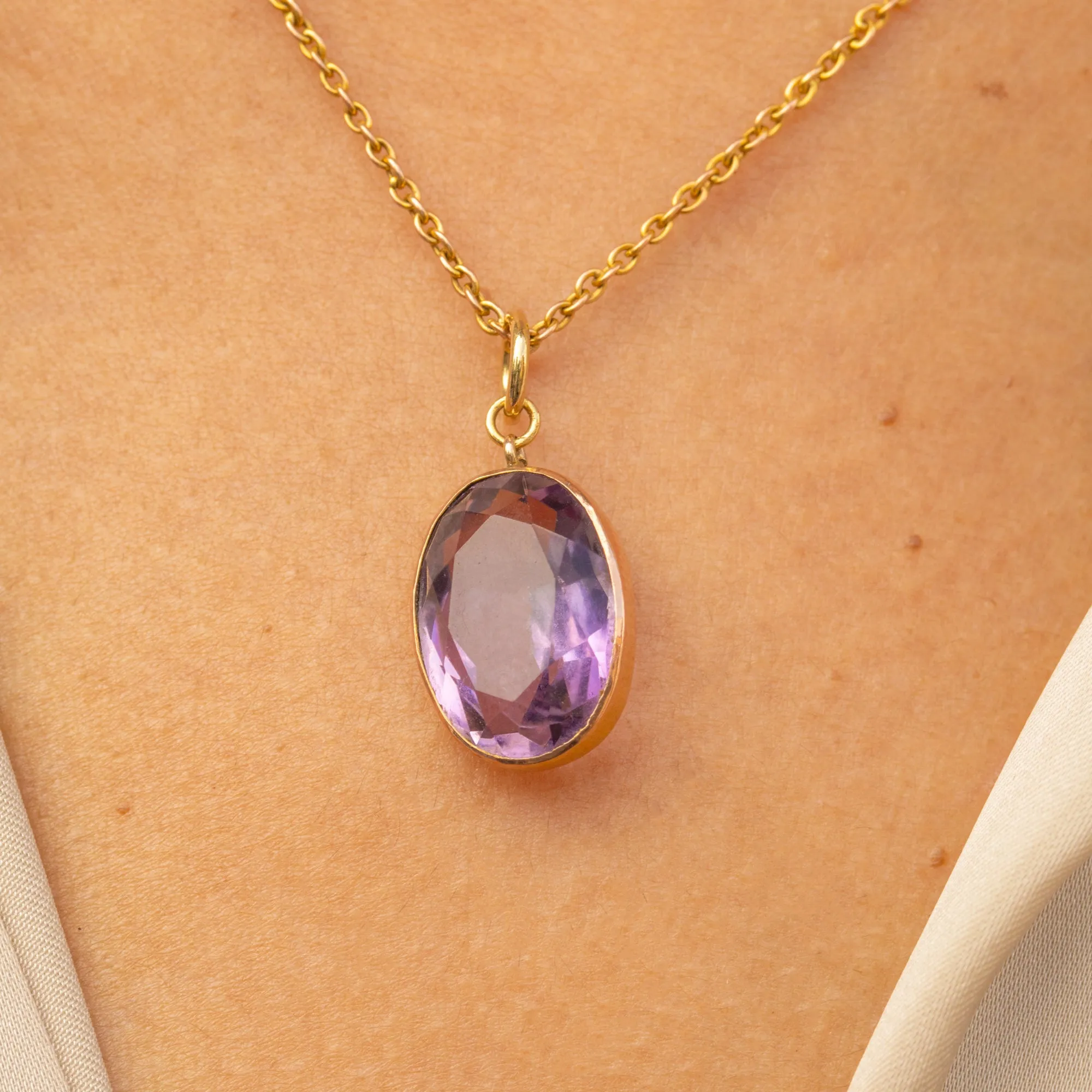 Antique 9ct Gold Amethyst Pendant, 5.30ct.