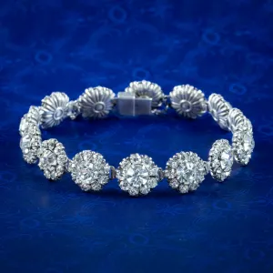 Antique Edwardian Paste Floral Bracelet Silver