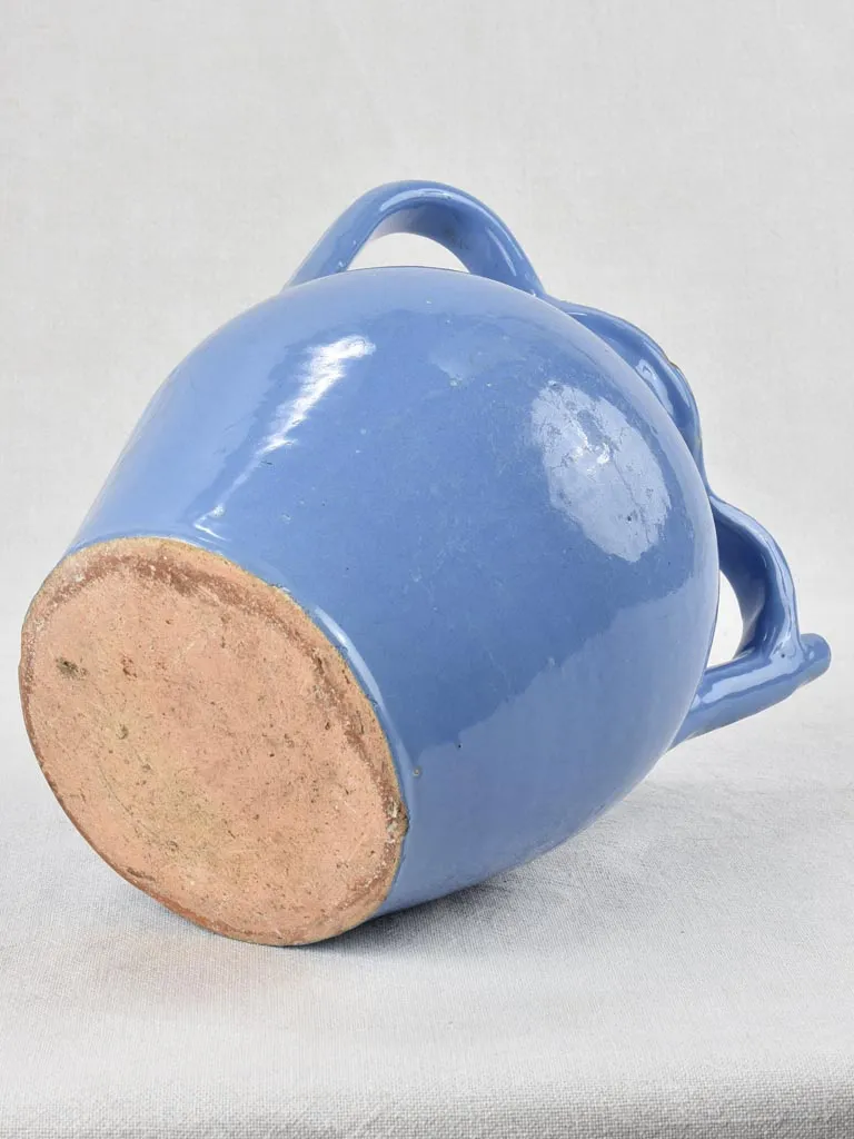 Antique French blue water pitcher / cruche orjol 12¼"
