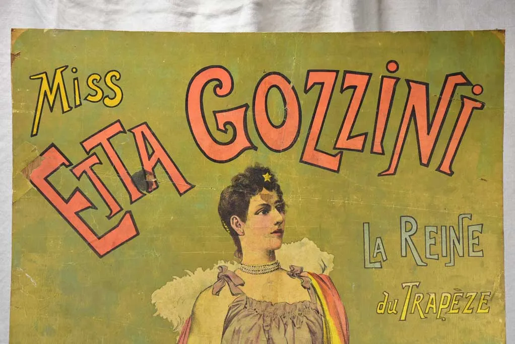 Antique French circus advertising poster