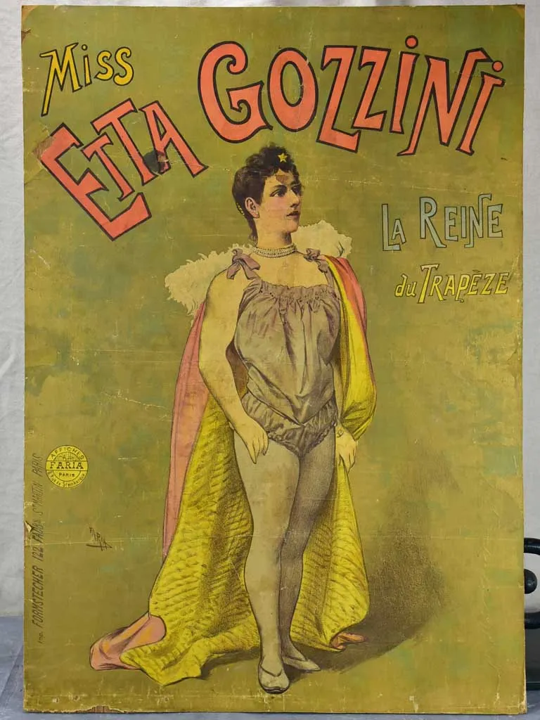 Antique French circus advertising poster