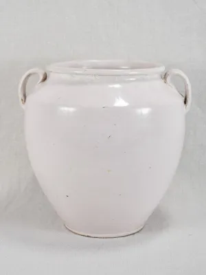 Antique French confit pot with white glaze - Martres Tolosane 9¾"