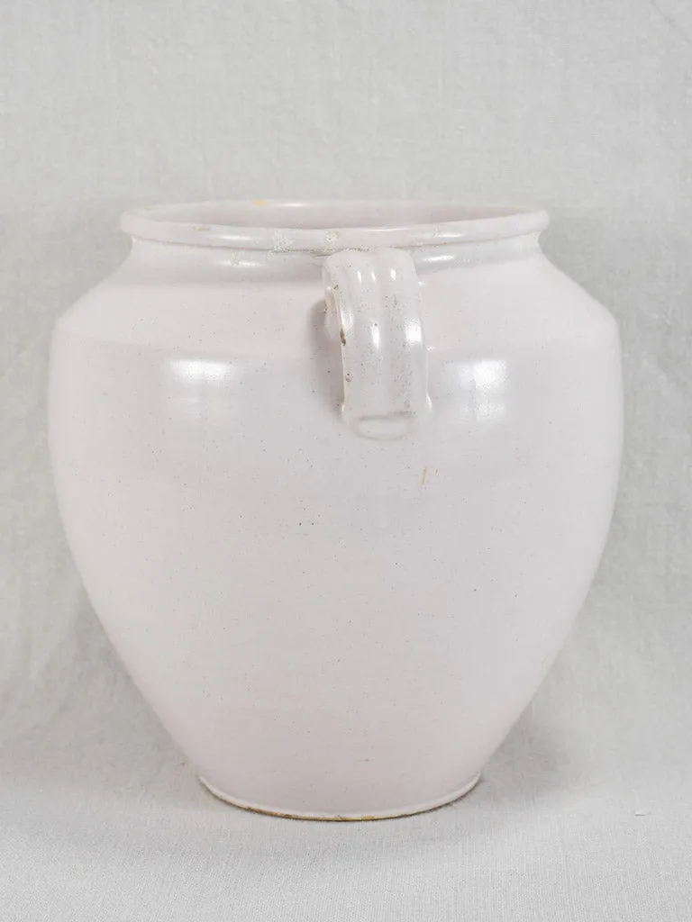 Antique French confit pot with white glaze - Martres Tolosane 9¾"