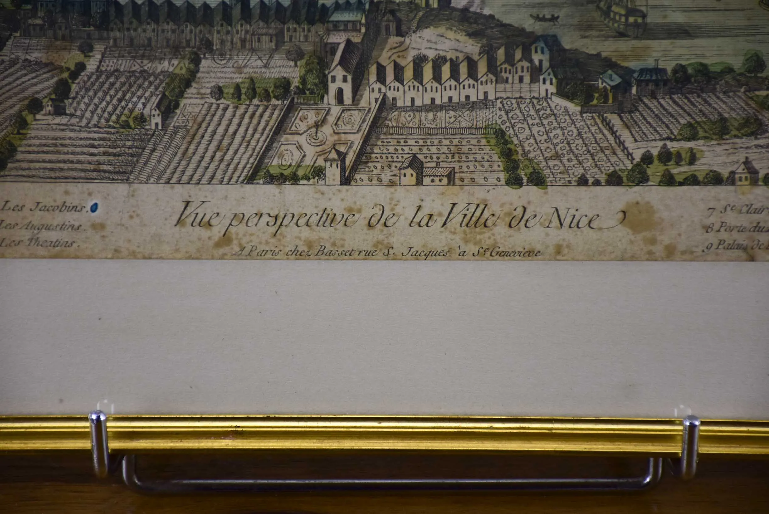 Antique French etching of Nice 20 ½'' x 15 ½''