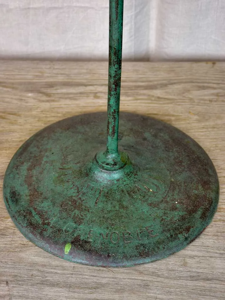 Antique French garden table from Grenoble with green patina