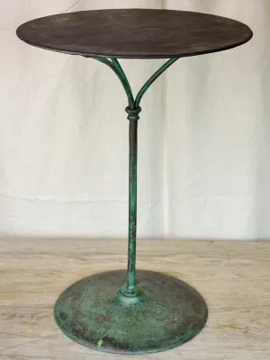 Antique French garden table from Grenoble with green patina
