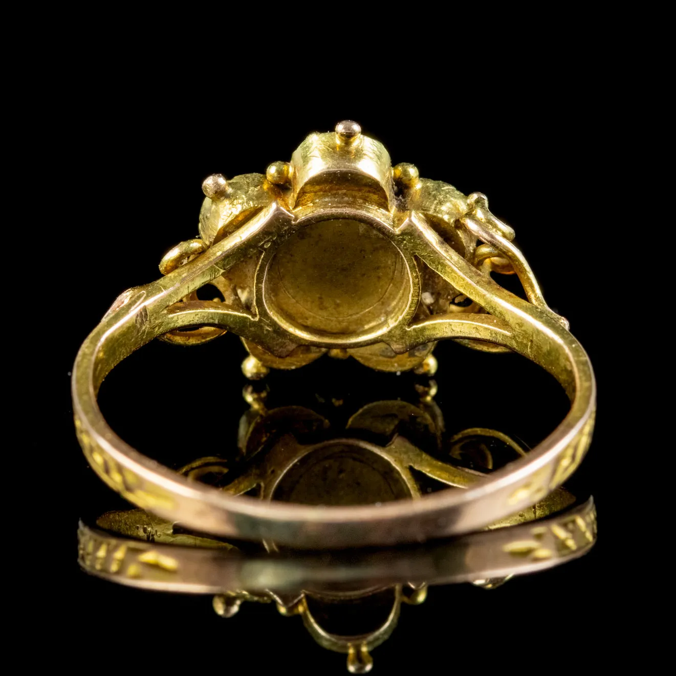 Antique Georgian Forget Me Not Turquoise Ruby Ring Circa 1800