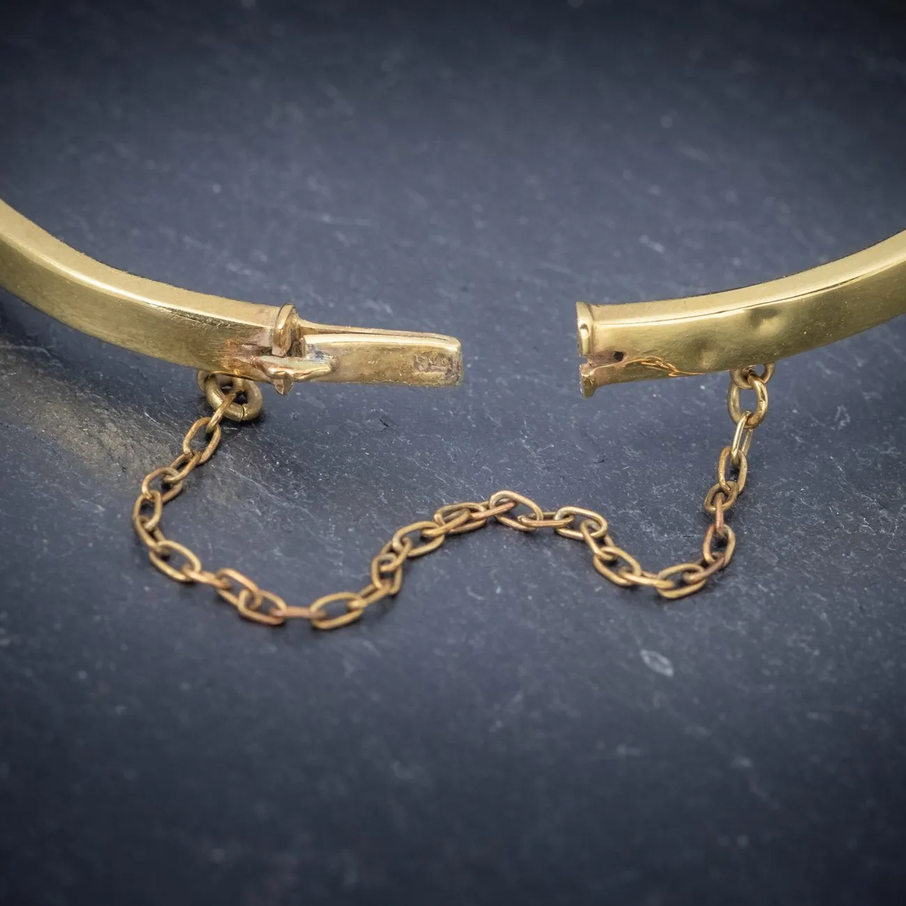 Antique Victorian Amethyst Pearl Bangle 9Ct Gold Circa 1900