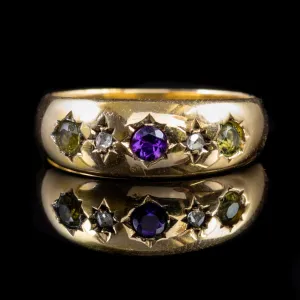 Antique Victorian Suffragette Ring 18Ct Yellow Gold Dated 1898
