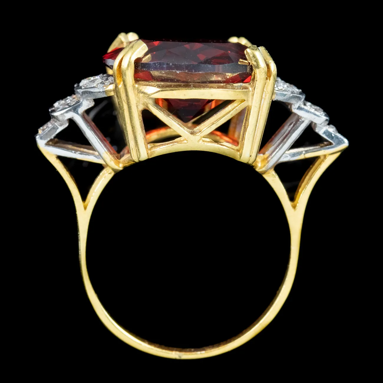 Art Deco Style Garnet Cz Cocktail Ring 15.5ct Garnet