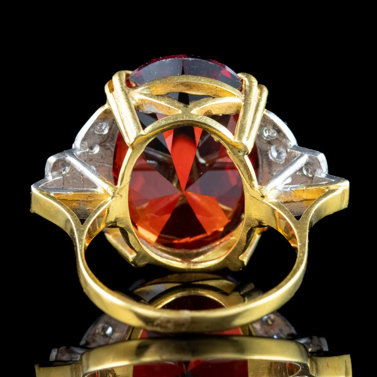 Art Deco Style Garnet Cz Cocktail Ring 15.5ct Garnet
