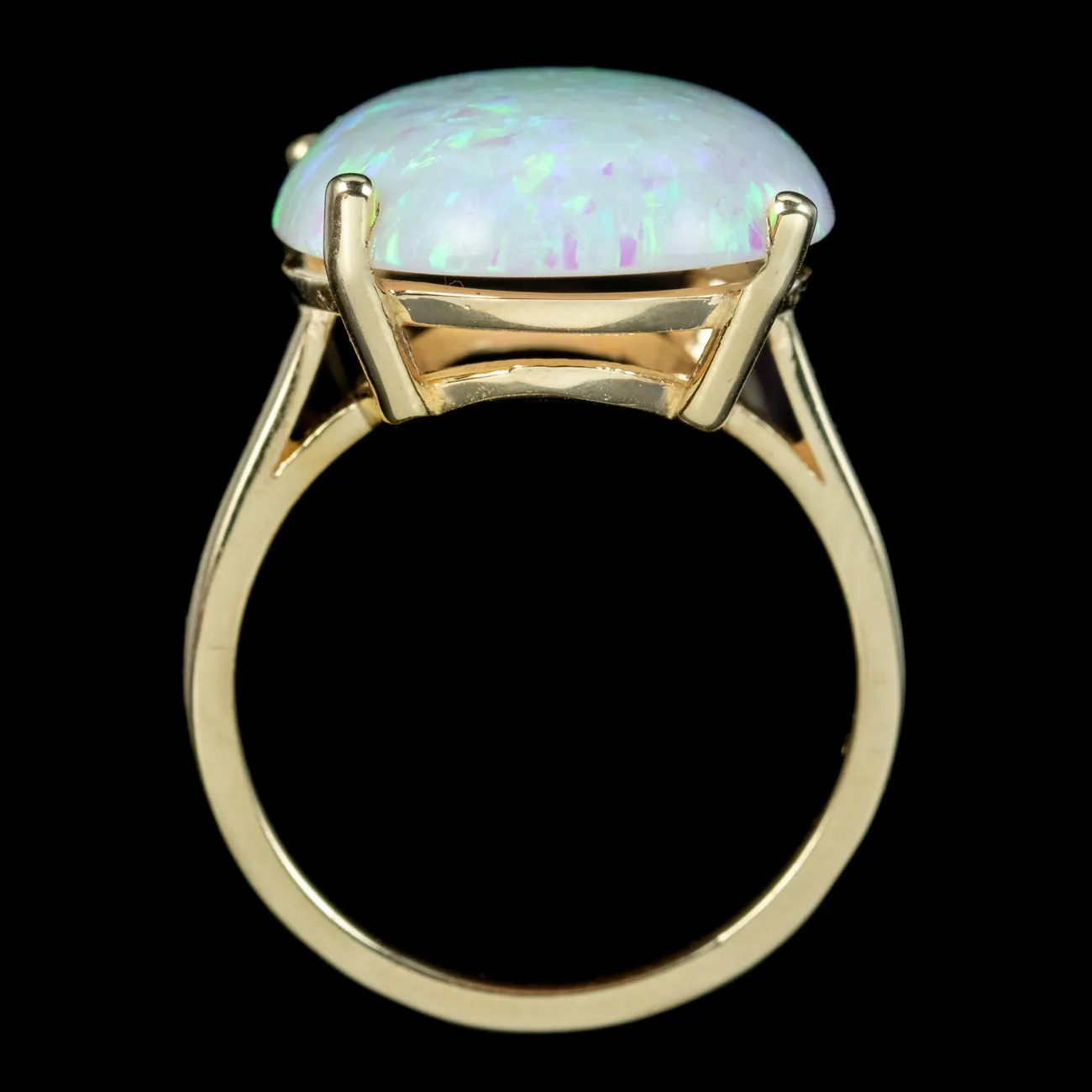 Art Deco Style Opal Cocktail Ring 9ct Gold 17ct Opal